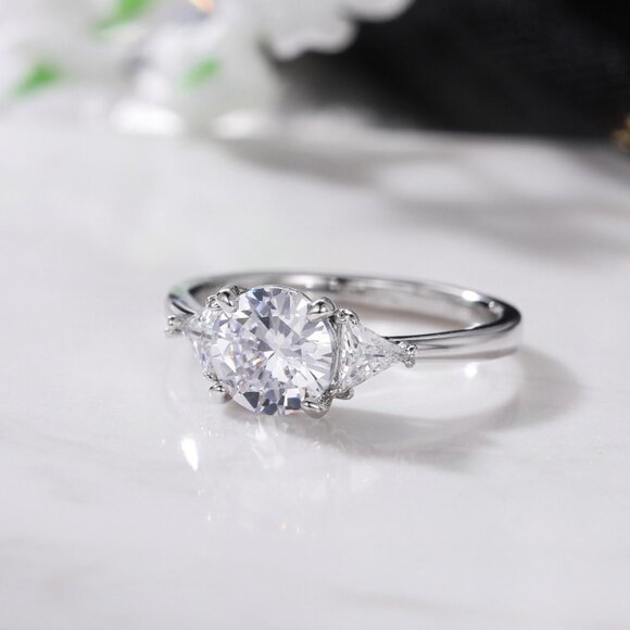 🔥OVAL CUT SILVER SOLITAIRE PROMISE WEDDING ENGAGEMENT RINGS, K762 - Picture 6 of 7